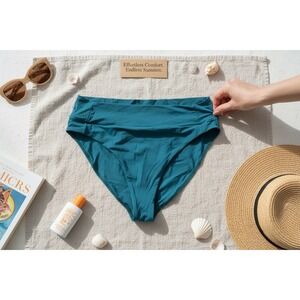 Knix Blue High Rise Bikini Bottoms XXL High Cut Swimwear Beachy Resortwear Swim